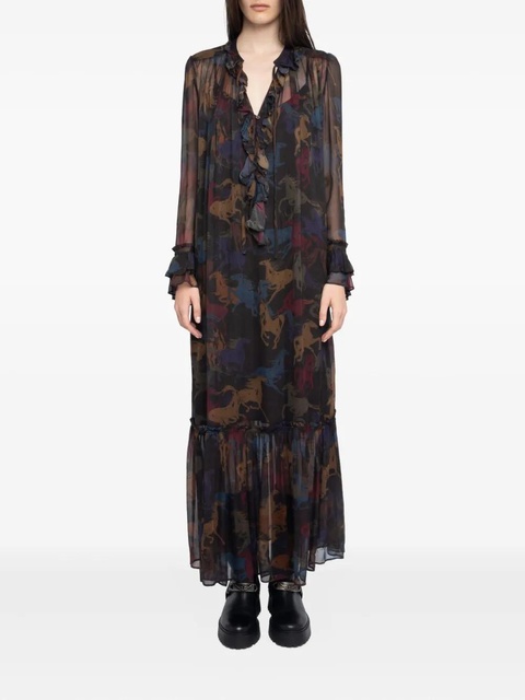 Zadig&Voltaire Ralicel horse-print maxi dress - Brown - zdjęcie produktu nr 1