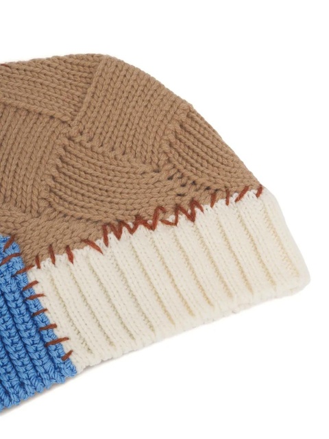 Marni cable-knit colour-block beanie - Neutrals - zdjęcie produktu nr 1