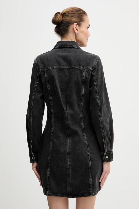 Calvin Klein Jeans sukienka jeansowa kolor czarny mini dopasowana LV047D775G - zdjęcie produktu nr 2