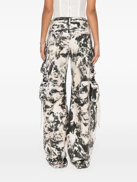 The Attico Fern printed wide-leg cargo jeans - Black - zdjęcie produktu nr 2