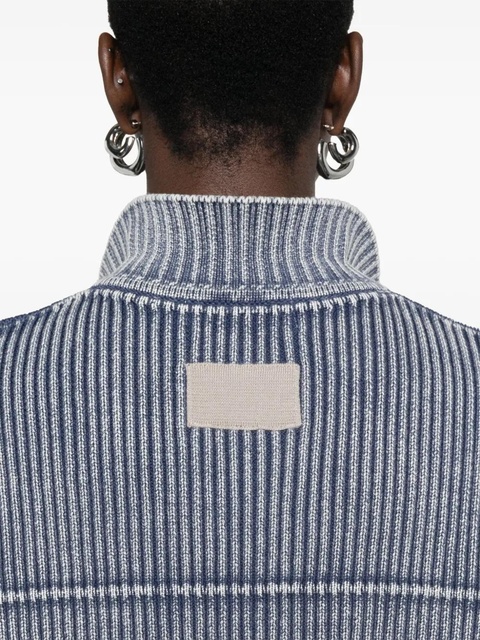 Aya Muse ribbed-knit cardigan - Blue - zdjęcie produktu nr 2