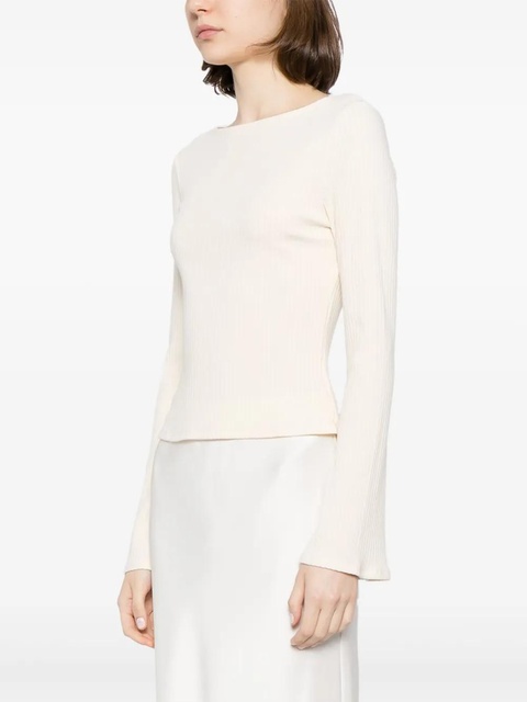 Reformation Miller ribbed top - Neutrals - zdjęcie produktu nr 1