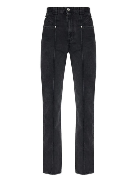 ISABEL MARANT Vetan centre-seam straight-leg jeans - BLACK - zdjęcie produktu nr 1