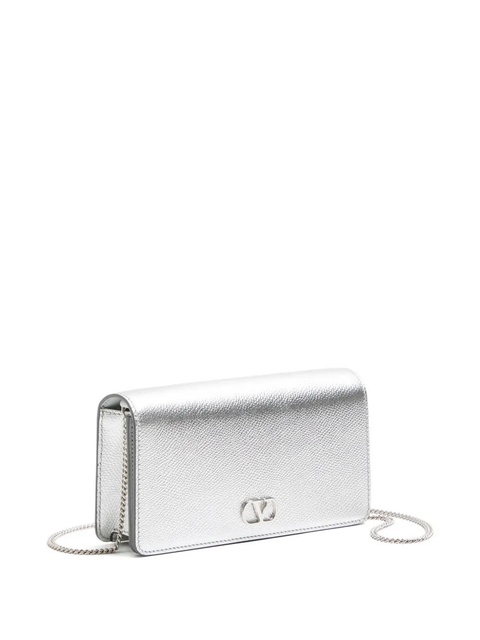 Valentino Garavani mini VLogo grained shoulder bag - Silver - zdjęcie produktu nr 2