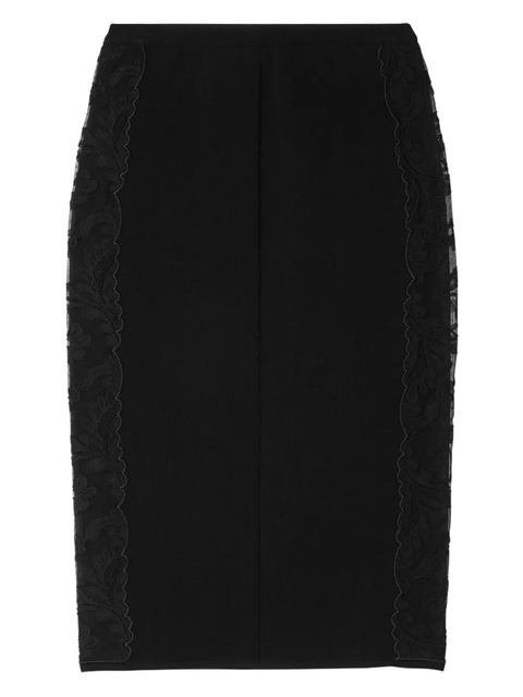 Versace floral-embroidered pencil midi skirt - Black - zdjęcie produktu nr 2