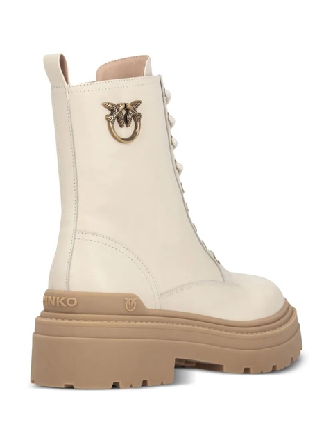 PINKO Mia leather combat boots - Neutrals - zdjęcie produktu nr 2