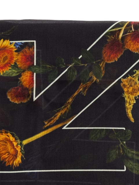 Off-White floral-print scarf - Black - zdjęcie produktu nr 2