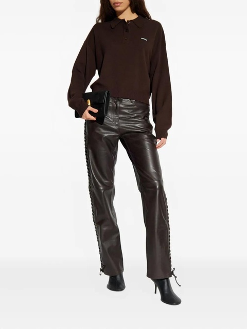 ROTATE BIRGER CHRISTENSEN logo-patch polo top - Brown - zdjęcie produktu nr 2