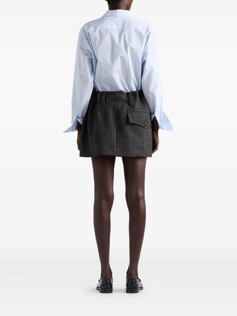 Prada check-pattern wool mini skirt - Black - zdjęcie produktu nr 2