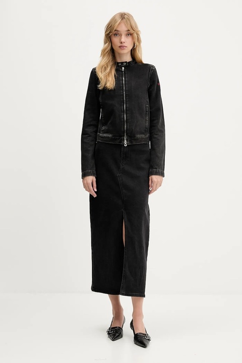 Diesel kurtka jeansowa DE-MORNIN JACKET kolor czarny przejściowa A13434.09I35 - zdjęcie produktu nr 2