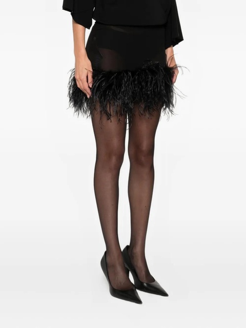 The Attico feather-trim mini skirt - Black - zdjęcie produktu nr 2