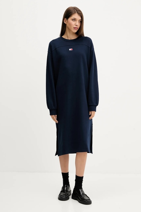 Tommy Jeans sukienka bawełniana kolor granatowy mini oversize DW0DW21484 - zdjęcie produktu nr 1