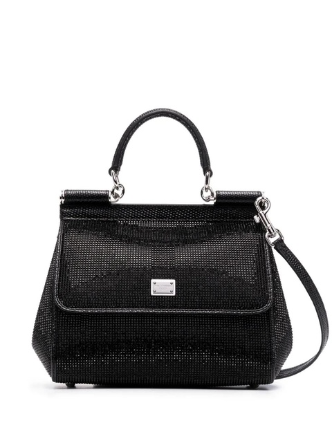 Dolce & Gabbana small Sicily rhinestone shoulder bag - Black - zdjęcie produktu nr 1