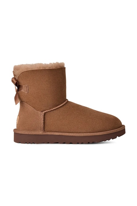 UGG śniegowce zamszowe Mini Bailey Bow II kolor brązowy 1016501.RYK - zdjęcie produktu nr 1