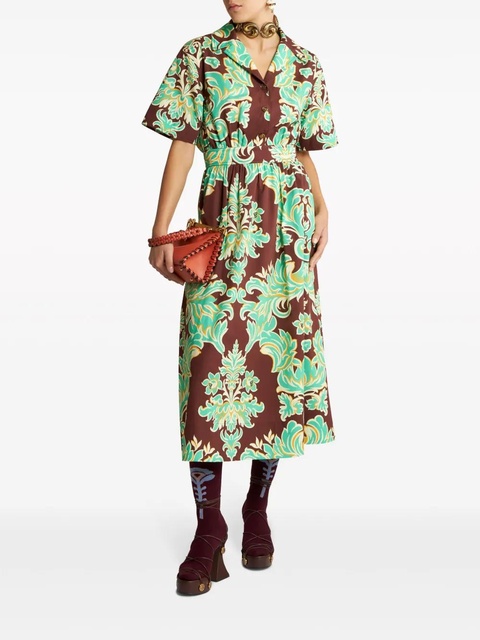 ETRO Venus-print cotton shirtdress - Green - zdjęcie produktu nr 2