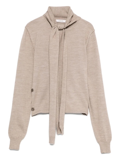 LEMAIRE tied-neck button-detail top - Neutrals - zdjęcie produktu nr 1