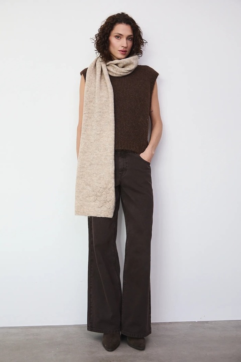 Medicine szal damski kolor beżowy melanżowy - zdjęcie produktu nr 1