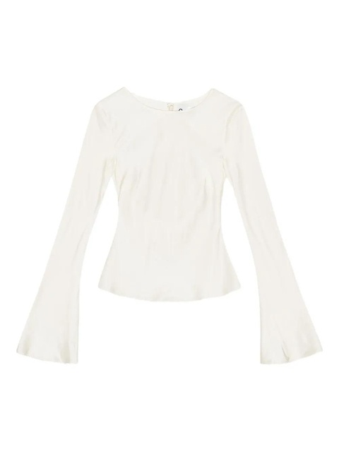GANNI satin blouse - White - zdjęcie produktu nr 1
