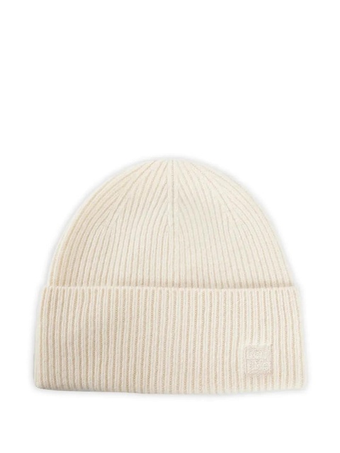 TOTEME embroidered-logo ribbed beanie - Neutrals - zdjęcie produktu nr 1