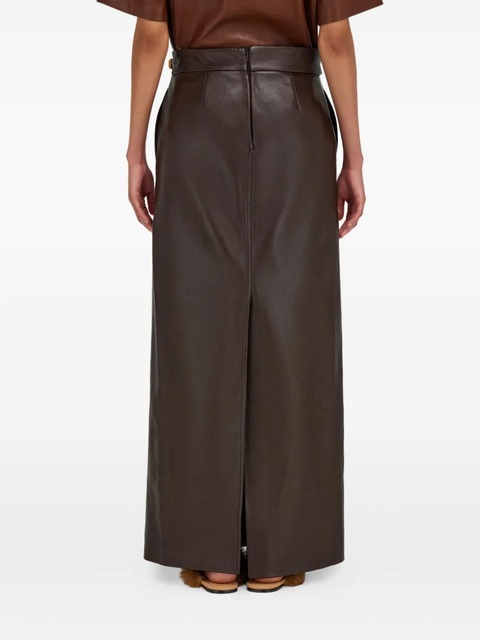 Ferragamo leather slit maxi skirt - Brown - zdjęcie produktu nr 2
