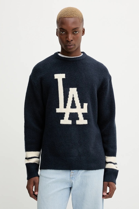 New Era sweter z domieszką wełny kolor granatowy 60684329 - zdjęcie produktu nr 1