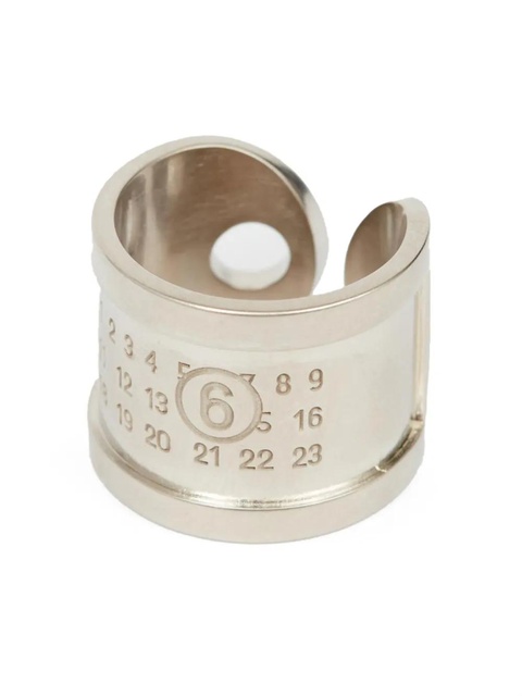 MM6 Maison Margiela numbers-motif ring - Silver - zdjęcie produktu nr 2