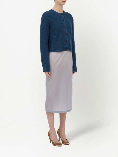 Maison Margiela basket-weave round-neck cardigan - Blue - zdjęcie produktu nr 2