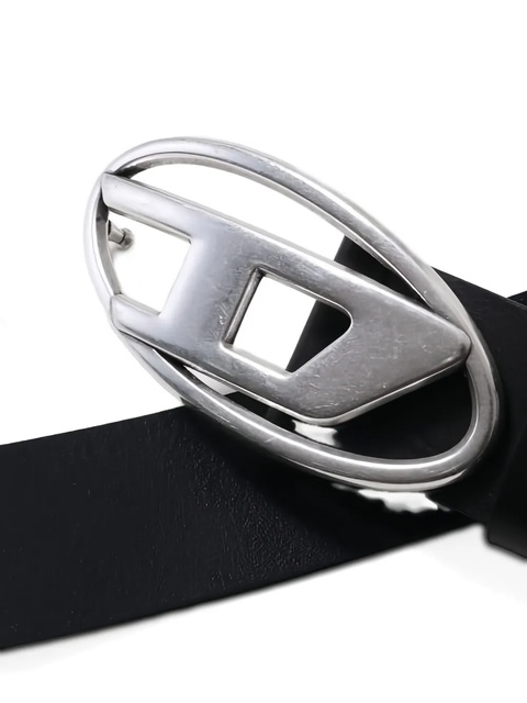 Diesel logo-buckle leather belt - Black - zdjęcie produktu nr 2