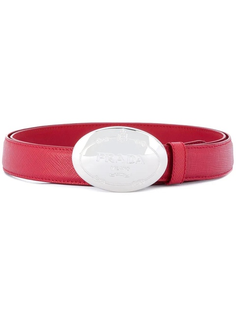Prada oval engraved buckle belt - Red - zdjęcie produktu nr 1
