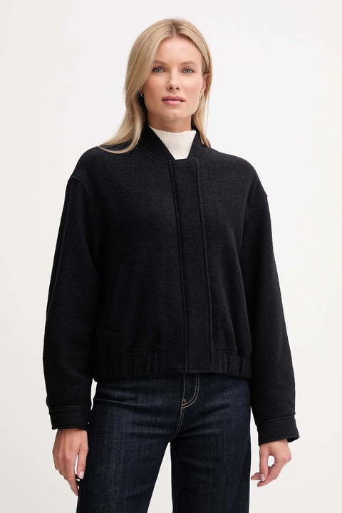Tommy Hilfiger kurtka z dodatkiem wełny kolor czarny przejściowa WW0WW45724 - zdjęcie produktu nr 1