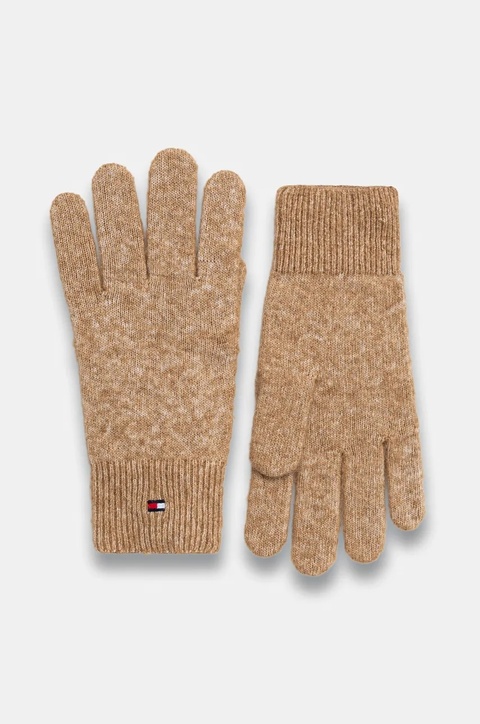 Tommy Hilfiger rękawiczki z wełną damskie kolor beżowy AW0AW17797 - zdjęcie produktu nr 1