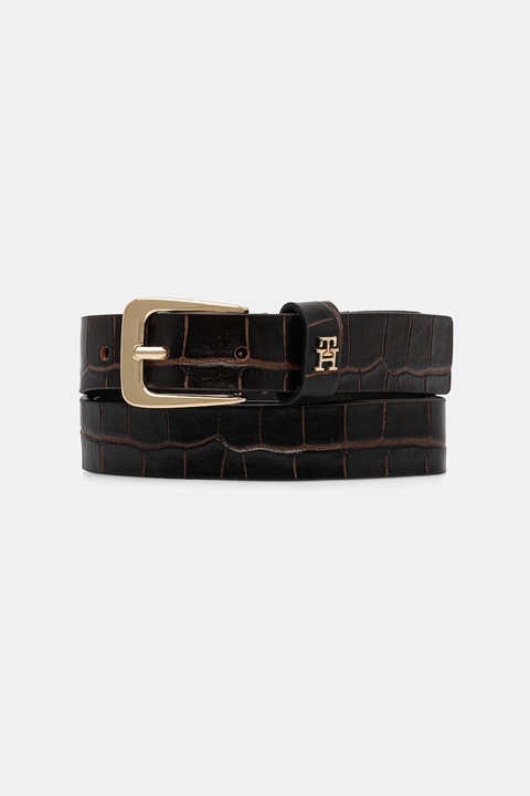 Tommy Hilfiger pasek skórzany damski kolor brązowy AW0AW17975 - zdjęcie produktu nr 1