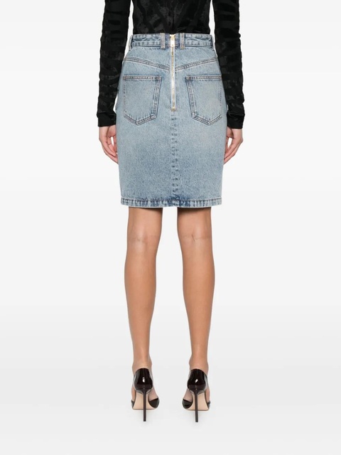 Balmain button-detail denim skirt - Blue - zdjęcie produktu nr 2