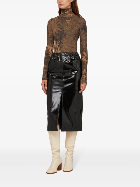 Maison Margiela four-stitch patent midi skirt - Black - zdjęcie produktu nr 2