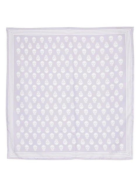 Alexander McQueen skull-print silk scarf - Purple - zdjęcie produktu nr 1