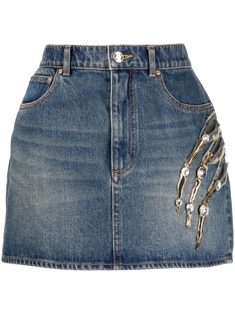 AREA Claw Cut denim miniskirt - Blue - zdjęcie produktu nr 1