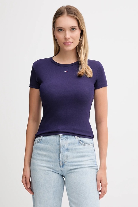 Tommy Jeans t-shirt damski kolor fioletowy DW0DW17383 - zdjęcie produktu nr 1