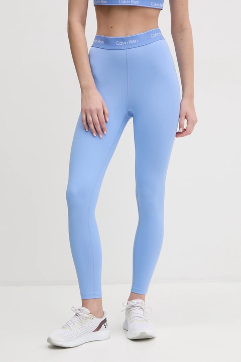 Calvin Klein Performance legginsy treningowe kolor niebieski z nadrukiem LVGWS5L609 - zdjęcie produktu nr 1
