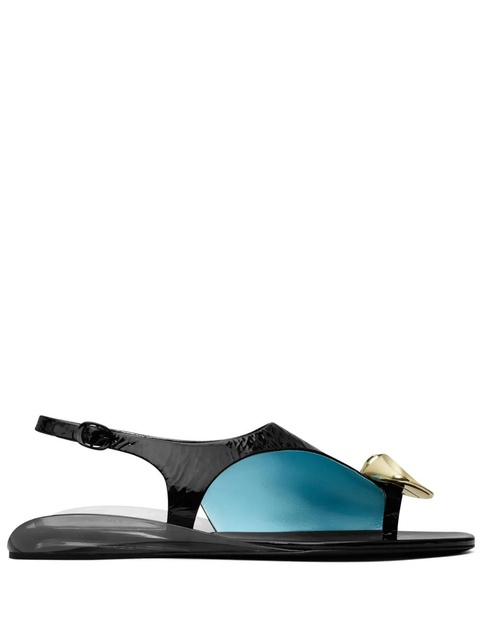 Tory Burch Patos stone-embellished leather sandals - Black - zdjęcie produktu nr 1