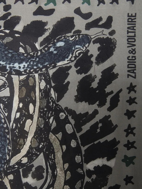 Zadig&Voltaire Billie Snales-print scarf - Grey - zdjęcie produktu nr 1