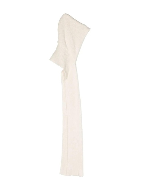 Magda Butrym ribbed-knit hooded scarf - Neutrals - zdjęcie produktu nr 1