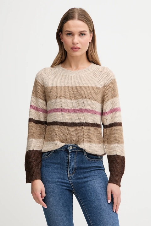 Pepe Jeans sweter z domieszką wełny damski kolor beżowy PL7000046 - zdjęcie produktu nr 2