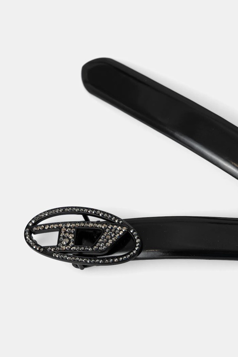 Diesel pasek skórzany OVAL D LOGO B-1DR STRASS 20 damski kolor czarny X09972.P6958 - zdjęcie produktu nr 2