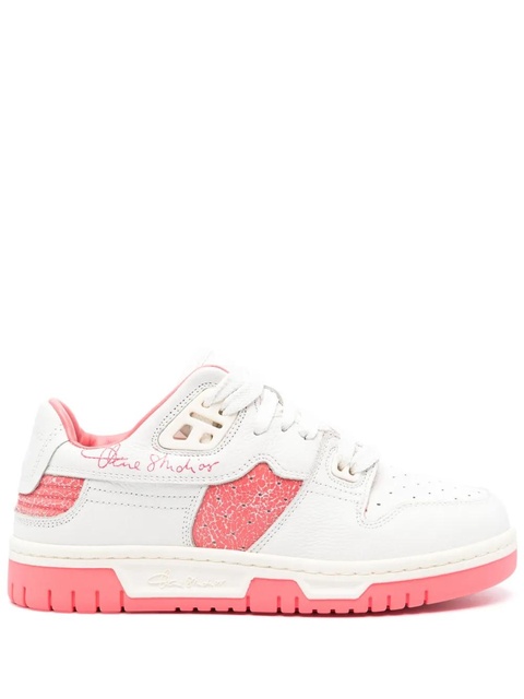 Acne Studios cracked-effect leather trainers - White - zdjęcie produktu nr 1