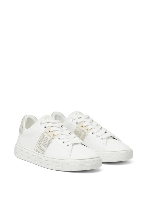 Versace Crystal Greca leather sneakers - White - zdjęcie produktu nr 2