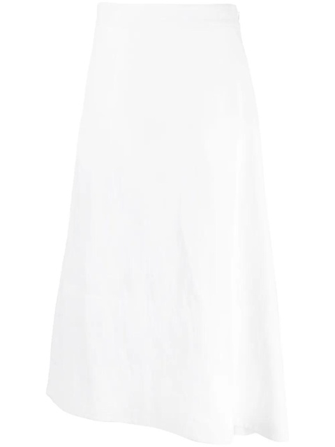 Jil Sander asymmetric linen midi skirt - White - zdjęcie produktu nr 1