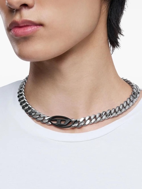 Diesel curb-chain logo necklace - Grey - zdjęcie produktu nr 2