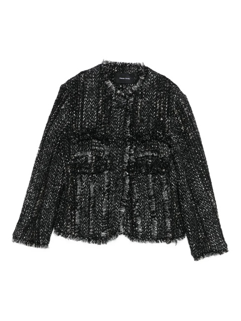 Simone Rocha fringed tweed jacket - Black - zdjęcie produktu nr 2