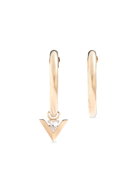 Valentino Garavani Je Les V-metal and crystal hoop earrings - Gold - zdjęcie produktu nr 1