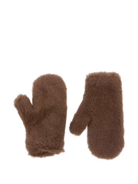 Max Mara teddy-textured gloves - Brown - zdjęcie produktu nr 2